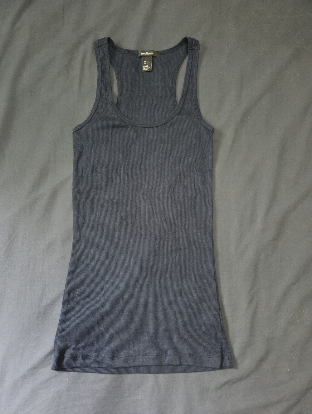 Navy Ribbed Racerback Tank Top